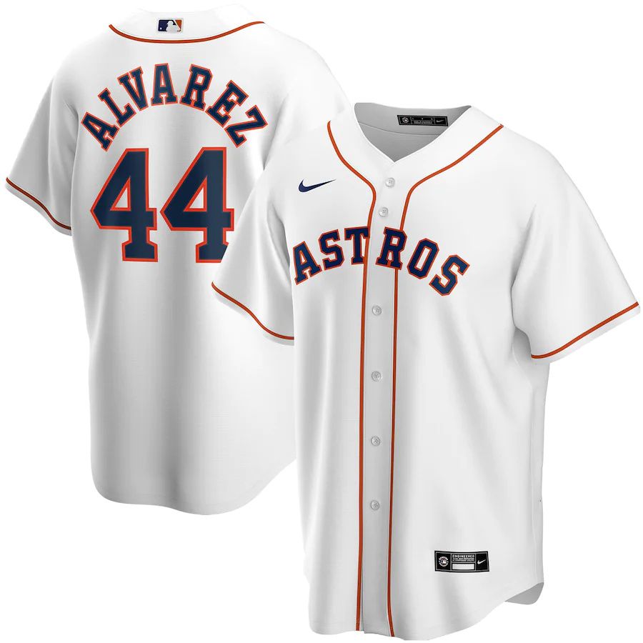 Mens Houston Astros #44 Yordan alvarez Nike White Home Replica Player MLB Jerseys